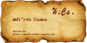 Würth Csaba névjegykártya